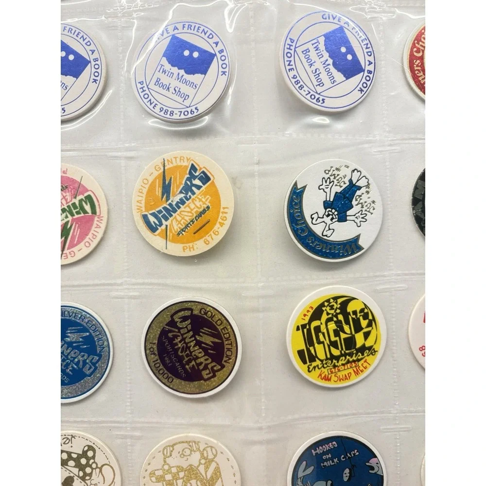 Vintage 90s Pog Milk Caps Lot of 20+Assorted Collectible Game 94 Hawai'i  POGs
